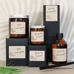 Custom Soy Candle | 14 FRAGRANCES | Personalised Gifts | Create Your Own Candle Label | Amber Glass Jar