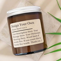 Custom Soy Candle | 14 FRAGRANCES | Personalised Gifts | Create Your Own Candle Label | Amber Glass Jar