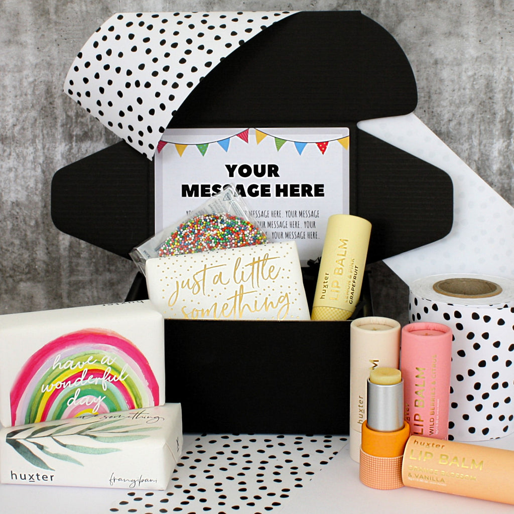 ALL OCCASIONS Mini Black Hamper | PERSONALISED | Soap, Lip Balm & Chocolate Gift Pack | Birthday | A Little Something | Thinking of You