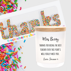 Little Motto Designs Teacher Thank you Candle 'Personal Message' - Custom, Personalise, Soy, Thank you